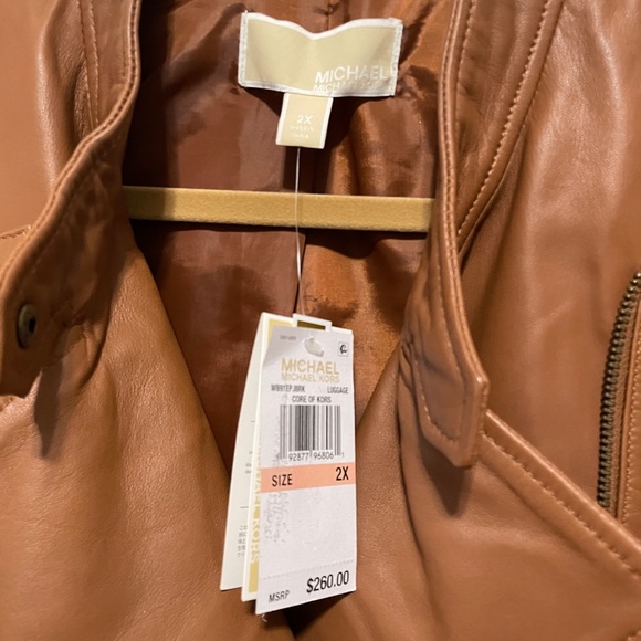 MICHAEL Michael Kors Tan Leather Jacket - Picture 13 of 13